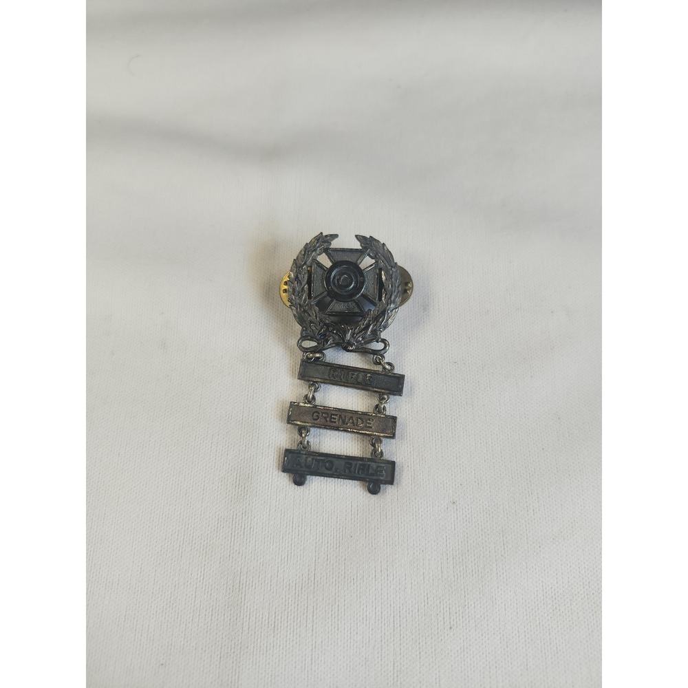 Vintage Vietnam U.S. Army Expert Marksmanship Badge Rifle Grenade Auto Rifle Pin